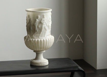 Roman Relief Mid Century Art Vase - scene