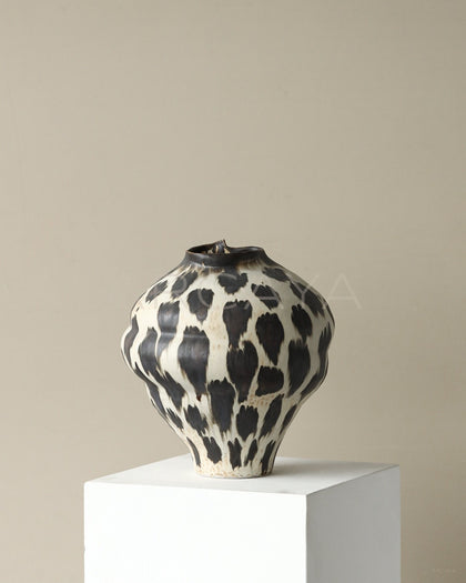 Ink Spot Textured Ceramic Vase - scene