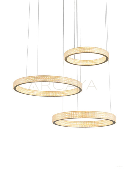 Textured Gold Single Ring Pendant Light 60188 - scene