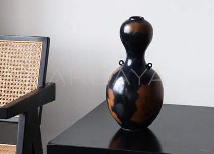 Wabi Sabi Gourd Double Ear Ceramic Vase - scene