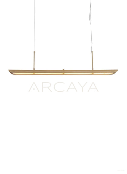 Linear Gold Rim Alabaster Pendant Light 21850 - scene