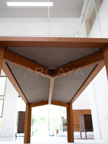 Burmese Teak Stone Table - detail