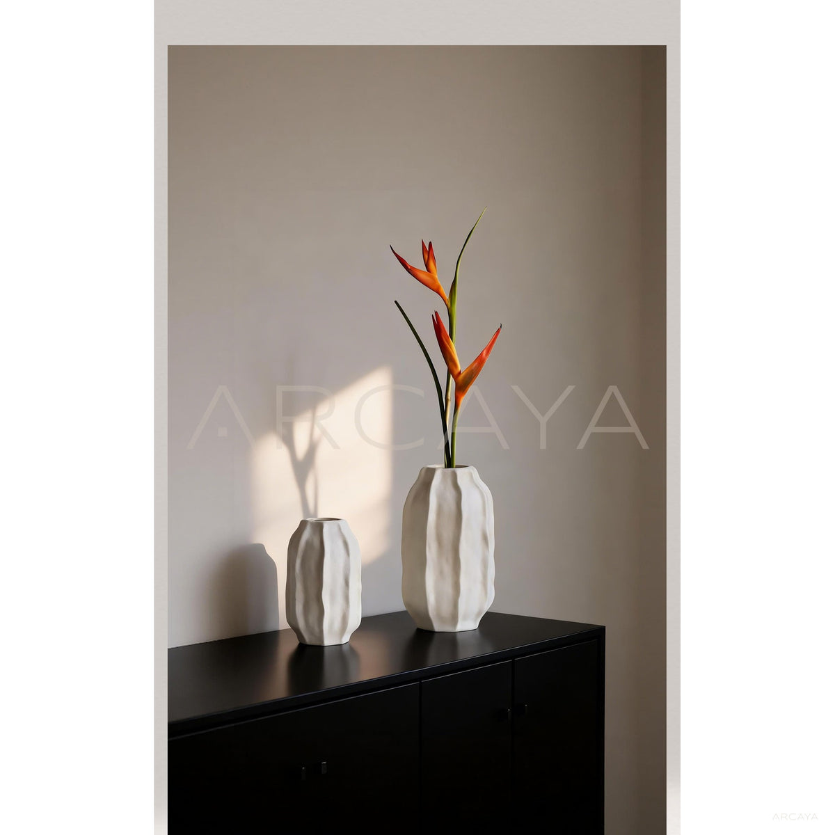 Wabi Sabi White Ceramic Vase in detail