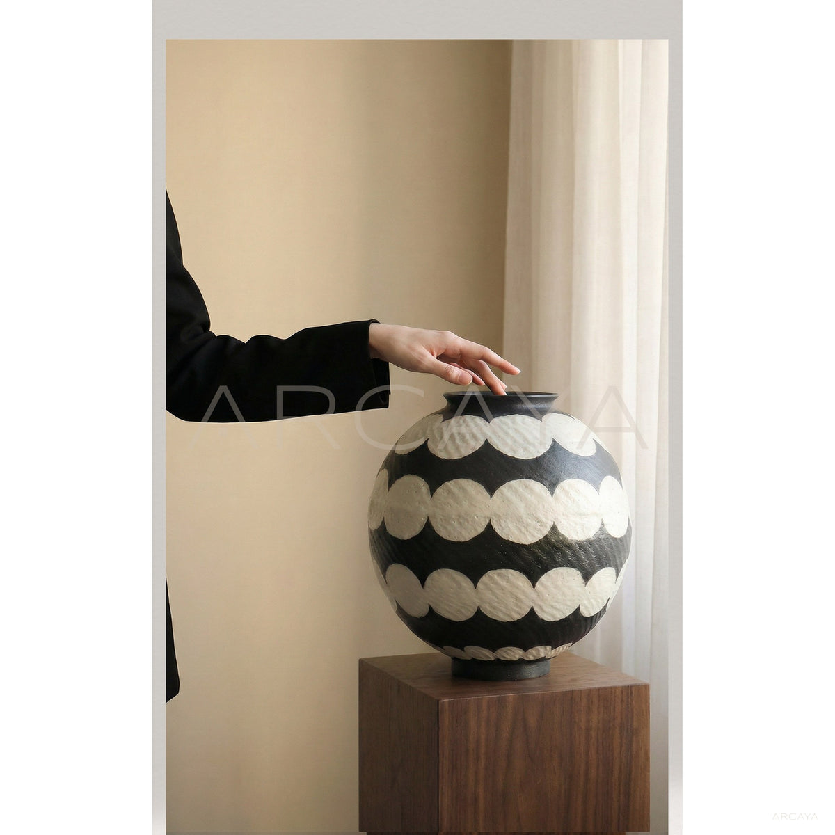 Hand Painted Large Ceramic Vase in detail