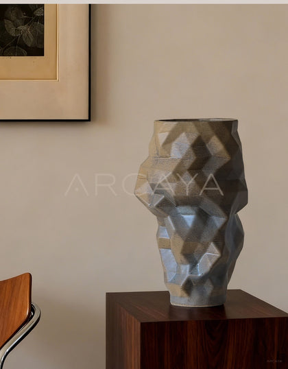 Handmade 3D Angular Ceramic Vase - scene