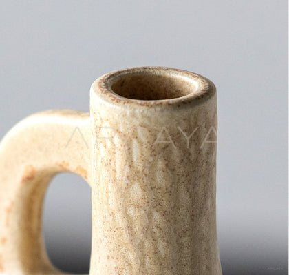 Vintage Handled Irregular Ceramic Vase - scene