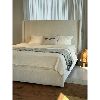 High Headboard Fabric Bed - scene