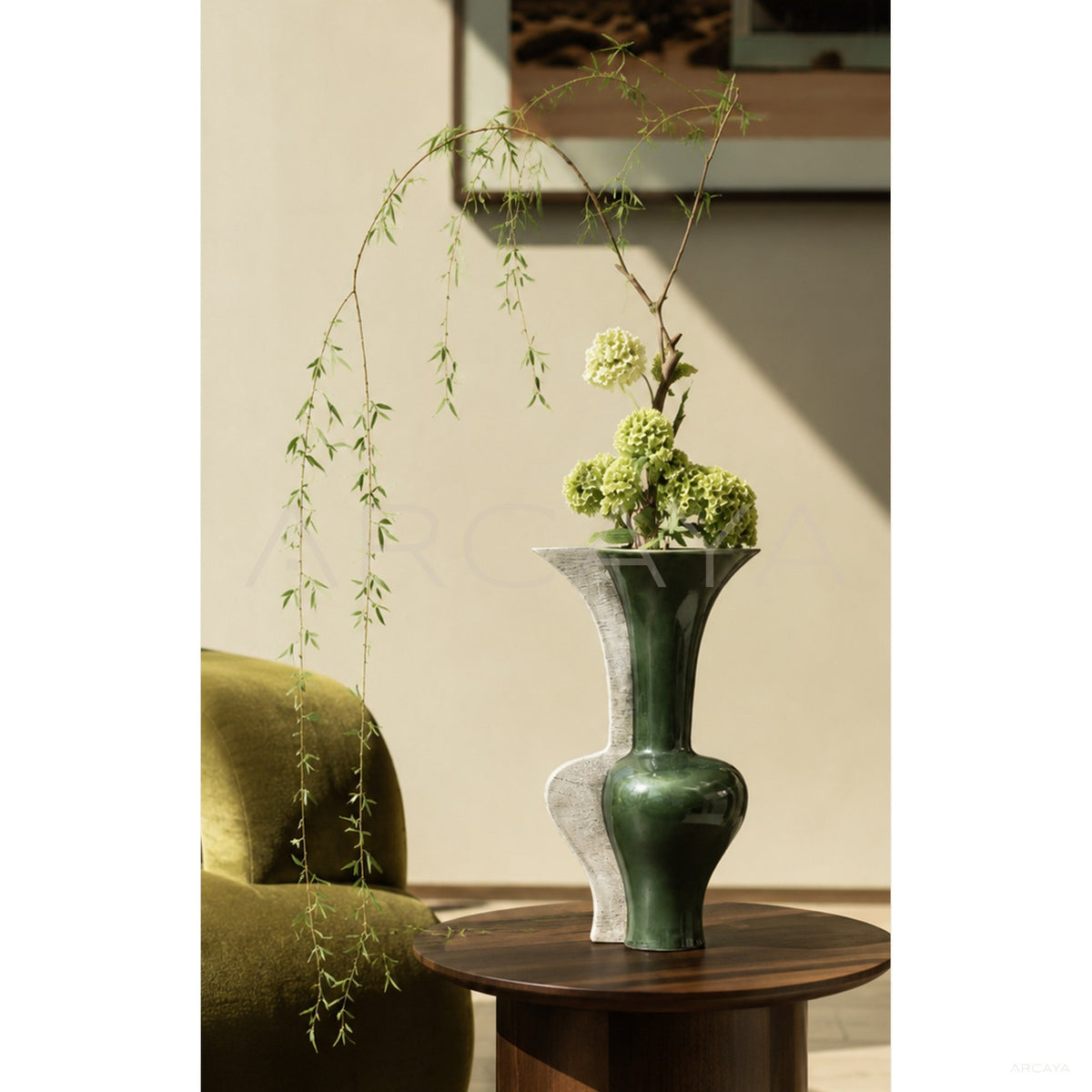 Wabi Sabi Two Tone Irregular Ceramic Vase in detail