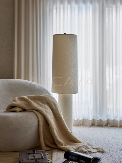 Straight Cylinder Fabric Floor Lamp - scene