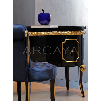 Makayla Black Gold Classical Vanity Table - scene