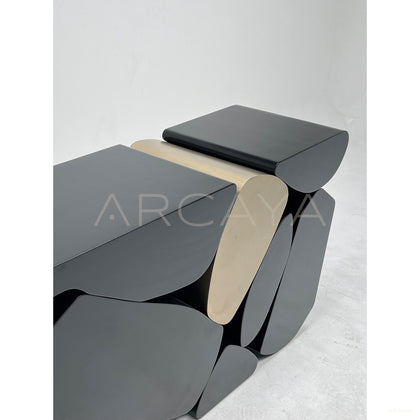 Geometric Stacked Sculptural Entryway Console - scene
