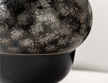 Black Gold Scale Pattern Sphere Vase - scene