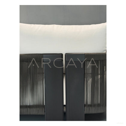 Striata Black White Outdoor Chair - scene
