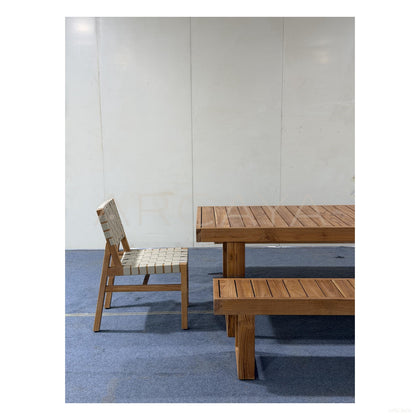 Teak Webbing Outdoor Set - scene
