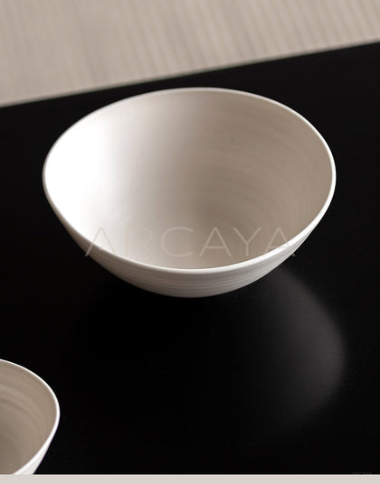 Amu Collab White Conical Salad Bowl - scene