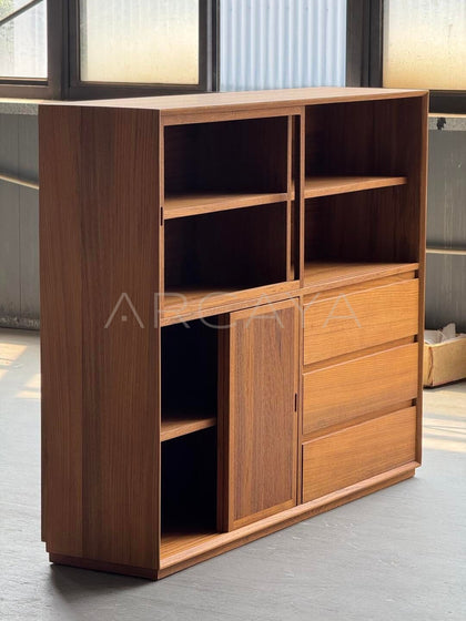 Burmese Teak Lighted Display Cabinet - scene