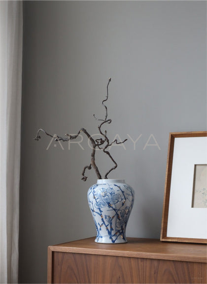 Blue White Porcelain General Jar Vase - scene