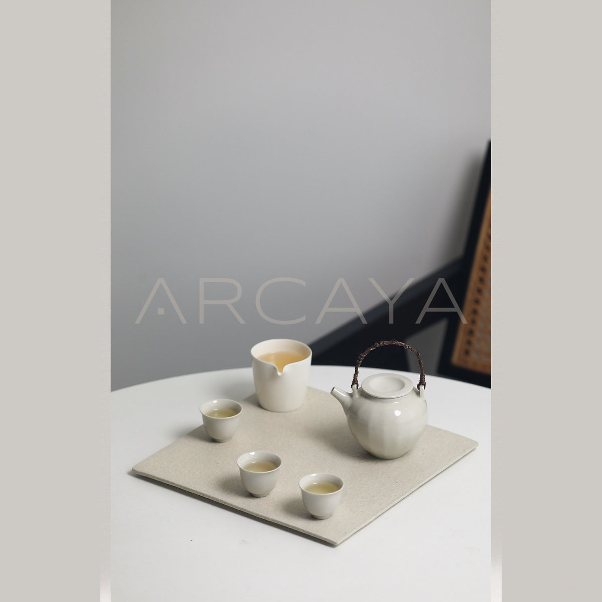 Stoneware Tea Tray in detail