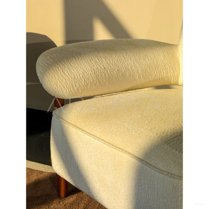 Mid Century Solid Wood Armrest Lounge Chair - scene