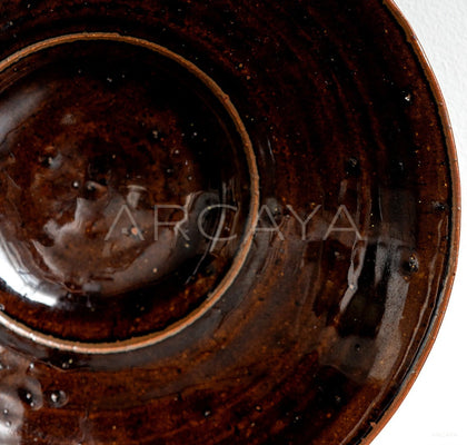 Sunxun Collab Vintage Brown Glaze Conical Bowl - scene
