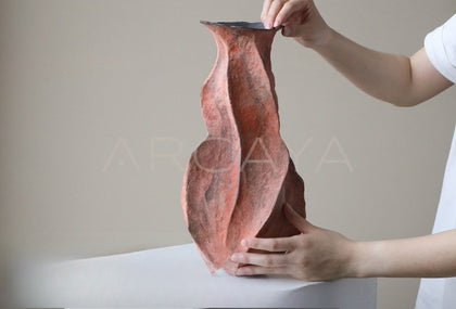 Wabi Sabi Earthen Jar Stoneware Vase - scene