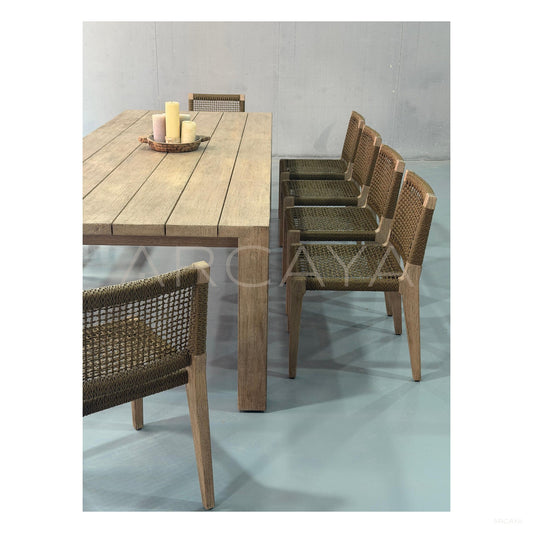 Outdoor Solid Wood Dining Table - scene
