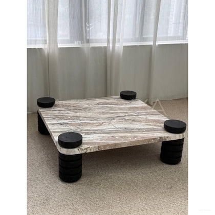 Travertine Pattern Small Side Table - scene