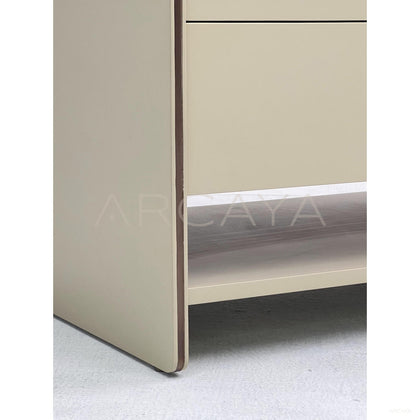 Cream Handleless Six Drawer Open Chest - scene