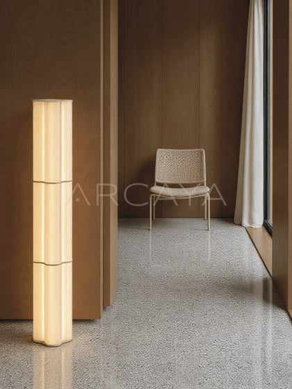 Vertical Stripe Fabric Floor Lamp - scene