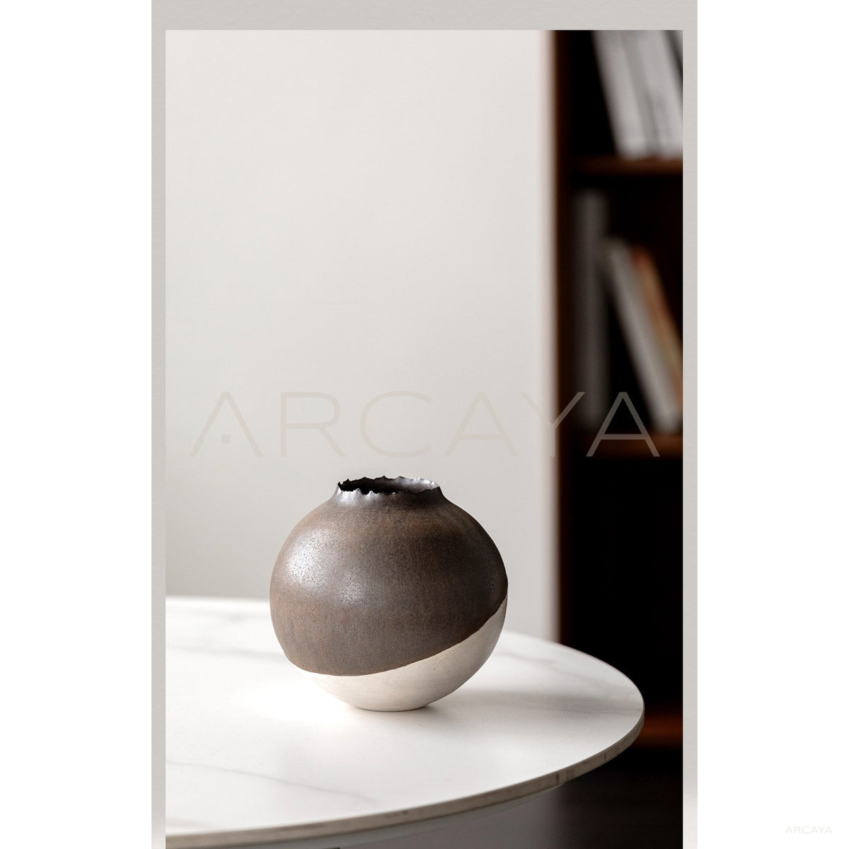 Silver Glaze Ceramic Vase Entryway in detail