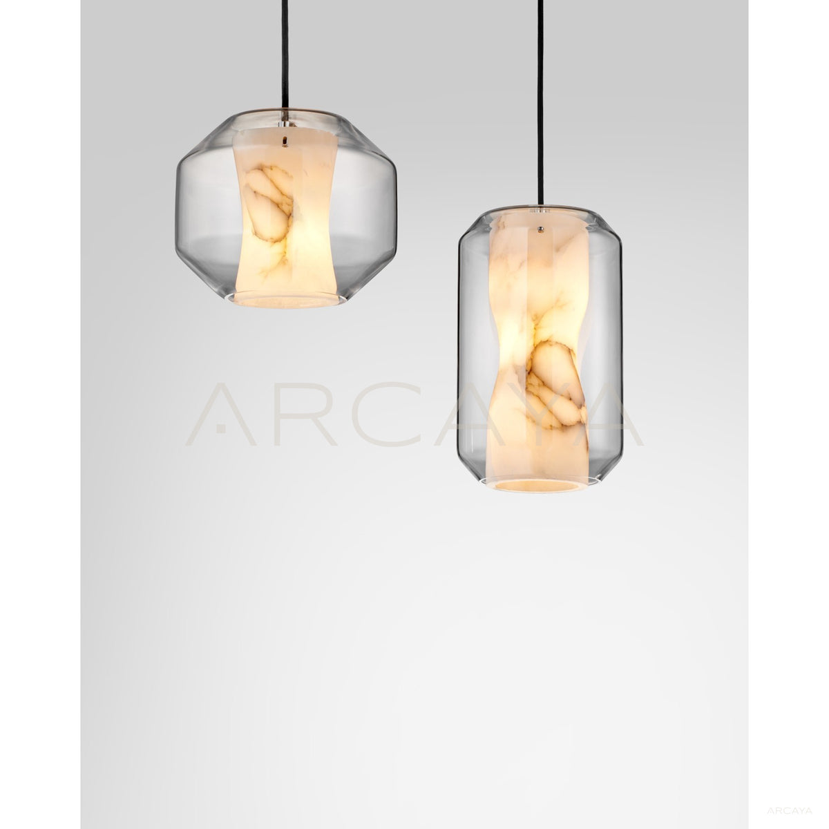 Glass Alabaster Low Round Pendant Light 10811 in detail