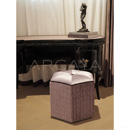 Pleated Purple Art Pouf - scene