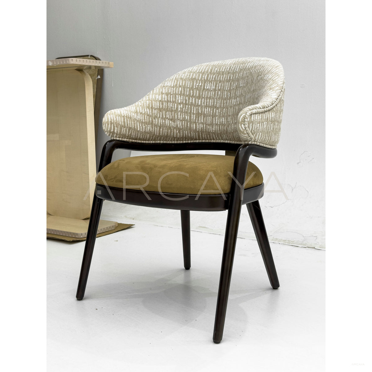 Solid Wood Upholstered Dining Chair in detail