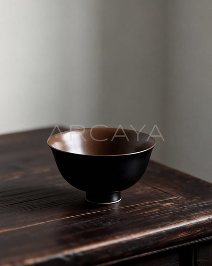 Handmade Two Tone Glaze Footed Rice Bowl - scene