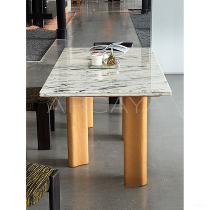 Jeaek Spruce Stone Dining Table - scene