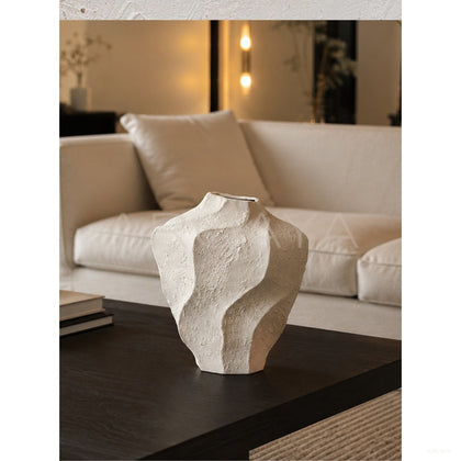Handmade Wave Surface Ceramic Vase - scene