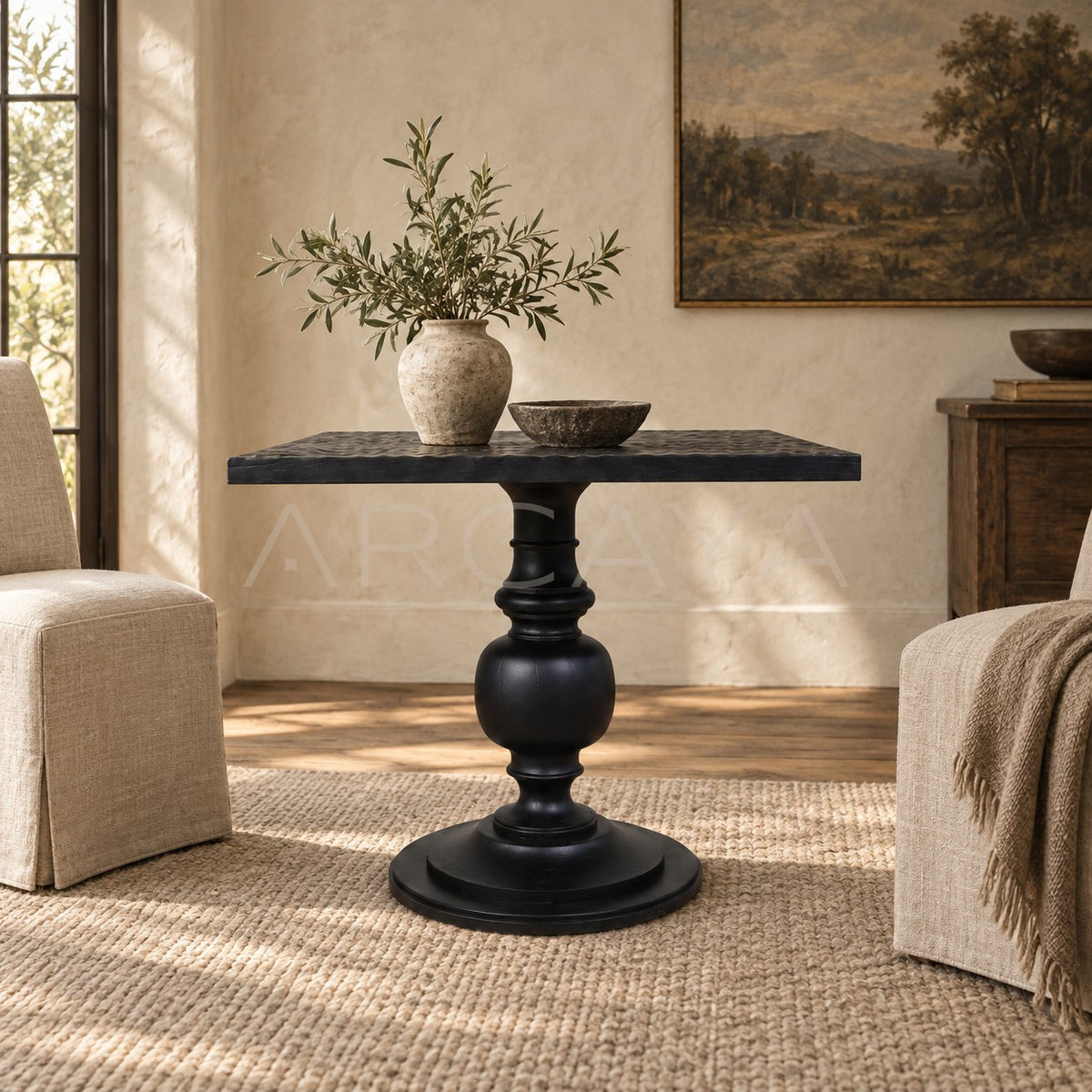 Pedestal Table Inkstone in detail