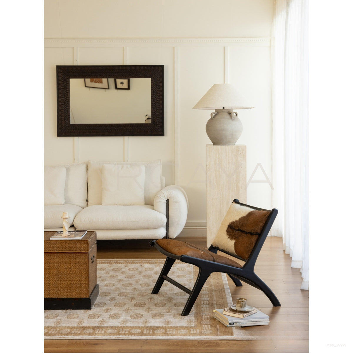 Warm Goat Wool Lounge Chair in detail