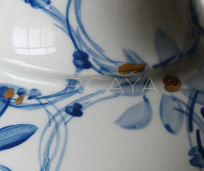 New Chinese Blue White Large Floor Vase - scene
