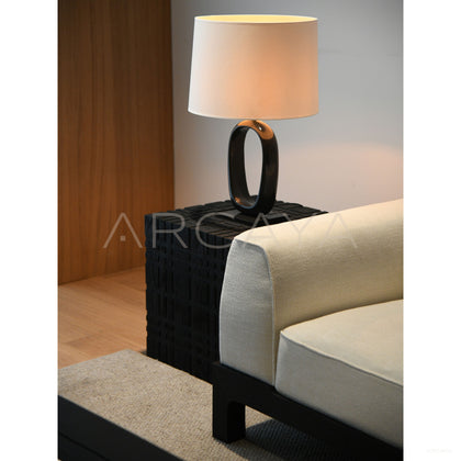 Carved 3D Oak Side Table - scene