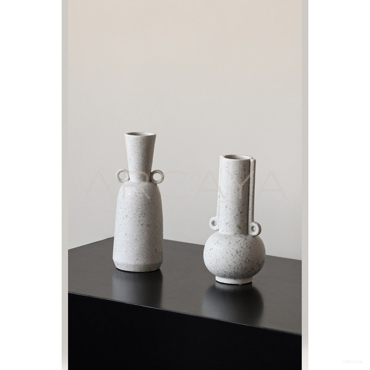 Double Ear Wabi Sabi Ceramic Vase Desktop in detail