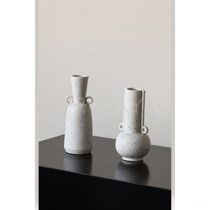Double Ear Wabi Sabi Ceramic Vase Desktop - scene