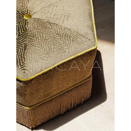 Italian Jacquard Curved Lounge Sofa - scene