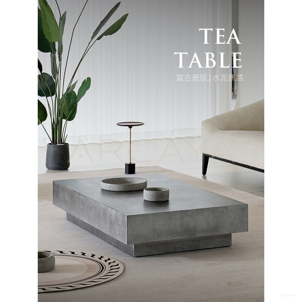 Mid Century Wabi Sabi Concrete Coffee Table in detail