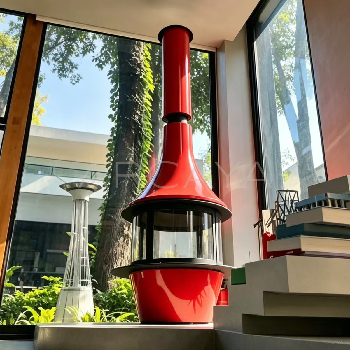 Sculptural Suspended Fireplace - main