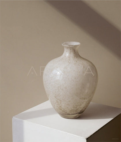 Vintage New Chinese Glass Vase - scene