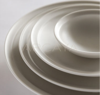 Rongbai Collab Flat Dinner Plate - scene