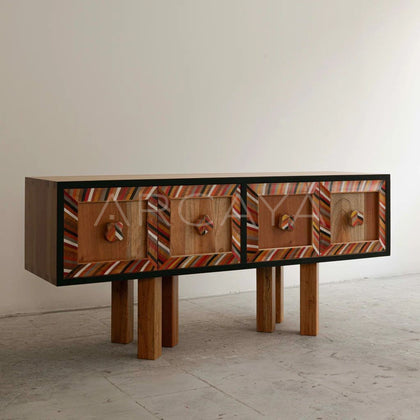 Yiduo Hand Painted Solid Wood Sideboard - scene
