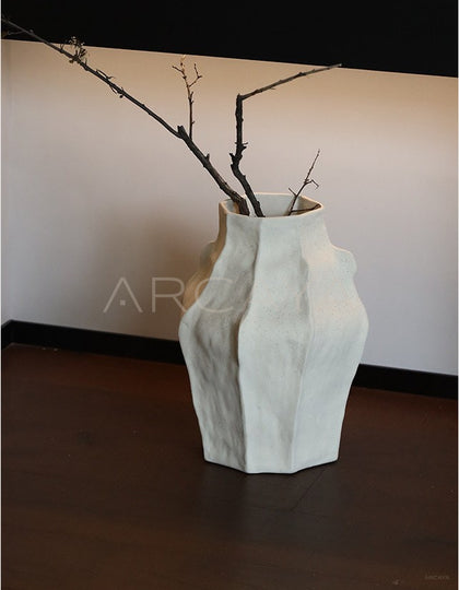 Irregular Sand Texture Wabi Sabi Art Vase - scene