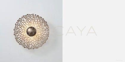 Gold Coral Lace Round Wall Light 80561 - scene
